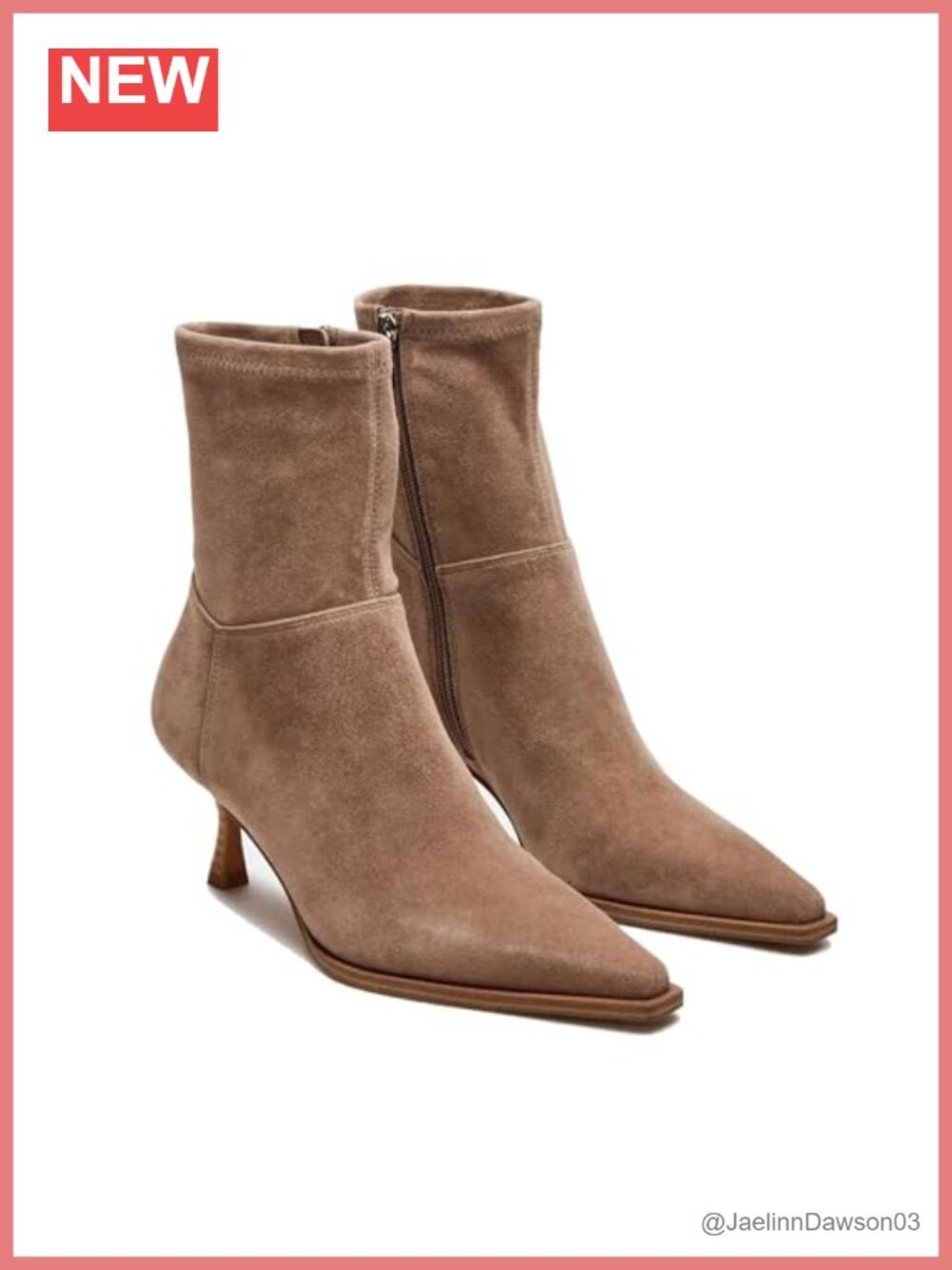 Womens Kitten Heel Ankle Boots Pointed Toe Side Zipper Synthetic Leather